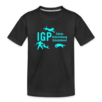 IGP Hundesport - türkis - Kinder Premium Bio T-Shirt - Schwarz - Vorne
