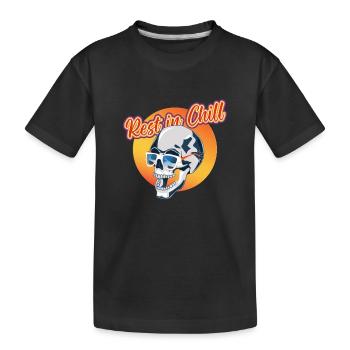 Rest in Chill Skull - Kinder Premium Bio T-Shirt - Schwarz - Vorne