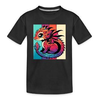Drache - Kinder Premium Bio T-Shirt - Schwarz - Vorne