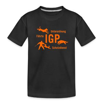 IGP Hundesport - orange - Kinder Premium Bio T-Shirt - Schwarz - Vorne