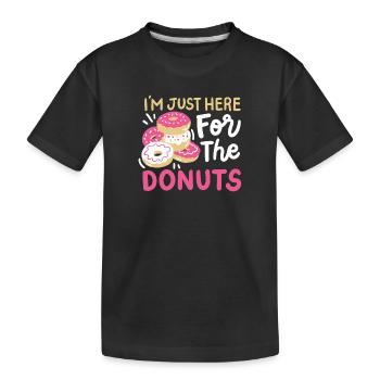 Donuts Donut-Liebhaber - Kinder Premium Bio T-Shirt - Schwarz - Vorne