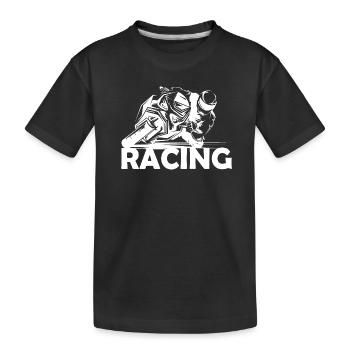Moto de course Moto Piste de course Icône du logo de la piste de course - T-shirt bio Premium Enfant - noir - Devant