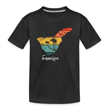 Teneriffa Karte Umriss Kanaren Urlaub vintage - Kinder Premium Bio T-Shirt - Schwarz - Vorne