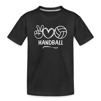 handball, handball, handball fan - Kids' Premium Organic T-Shirt - black - Front