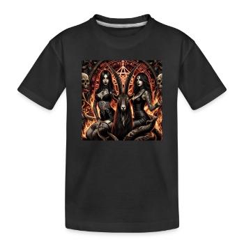 Living with Satan - Kids' Premium Organic T-Shirt - black - Front