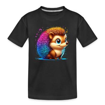 Igel - Kinder Premium Bio T-Shirt - Schwarz - Vorne