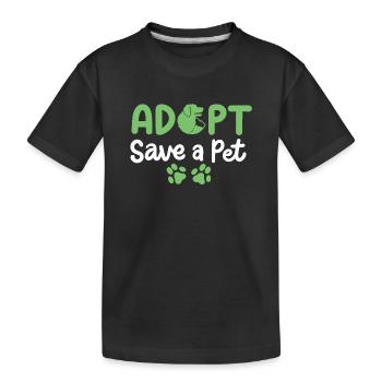 Hund adoptieren Rettung - Kinder Premium Bio T-Shirt - Schwarz - Vorne