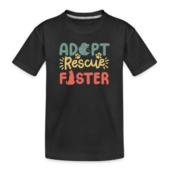 Hund adoptieren Rettung - Kinder Premium Bio T-Shirt - Schwarz - Vorne