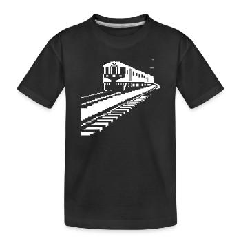 Chemin de fer Pixel Art - T-shirt bio Premium Enfant - noir - Devant