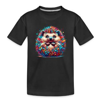 Hedgehog - Kids' Premium Organic T-Shirt - black - Front