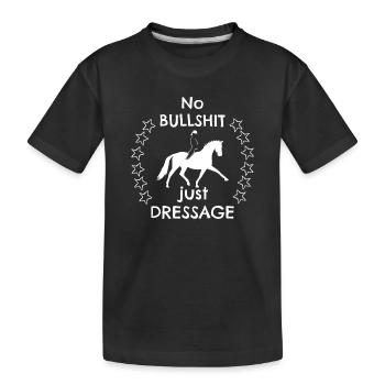 Straight forward dressage Statement Dressurreiten - Kinder Premium Bio T-Shirt - Schwarz - Vorne