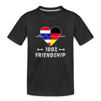 Thailand und Deutschland 100% Freundschaft - Kinder Premium Bio T-Shirt - Schwarz - Vorne
