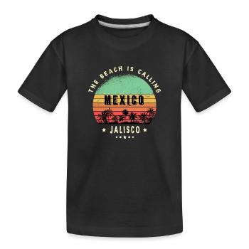 Jalisco Mexico cactus desert design - Kids' Premium Organic T-Shirt - black - Front