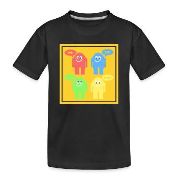 Lustige Männchen - Kinder Premium Bio T-Shirt - Schwarz - Vorne
