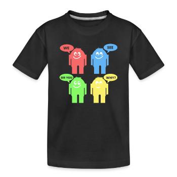 Lustige Männchen - Kinder Premium Bio T-Shirt - Schwarz - Vorne