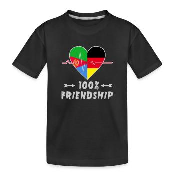 Eritrea und Deutschland 100% Freundschaft - Kinder Premium Bio T-Shirt - Schwarz - Vorne