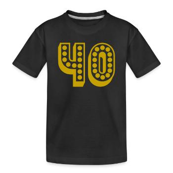 40. 40 ANS. 40e ANNIVERSAIRE. ANNIVERSAIRE 40 ANS. - T-shirt bio Premium Enfant - noir - Devant