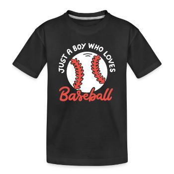 Baseball-Liebhaber Baseball-Spieler - Kinder Premium Bio T-Shirt - Schwarz - Vorne