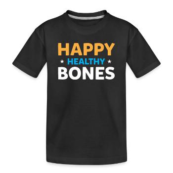 Des os sains et heureux - Pour des os solides - T-shirt bio Premium Enfant - noir - Devant