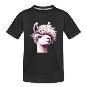Alpaka - Kinder Premium Bio T-Shirt - Schwarz - Vorne