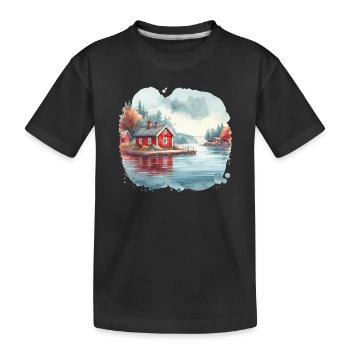 Suède maison Suède lac cadeau de vacances - T-shirt bio Premium Enfant - noir - Devant
