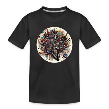 Afro Style Abstract Musical Explosion - Kids' Premium Organic T-Shirt - black - Front