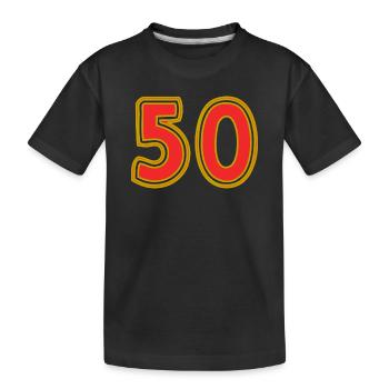 50. 50 YEARS. 50th ANNIVERSARY. 50 YEARS ANNIVERSARY. - Kids' Premium Organic T-Shirt - black - Front