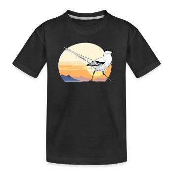 Vogel im Sonnenaufgang - Kinder Premium Bio T-Shirt - Schwarz - Vorne
