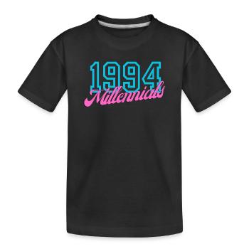 1994 Millennials Retro Datum Design - Kinder Premium Bio T-Shirt - Schwarz - Vorne