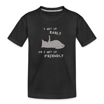 Je me lève tôt chat - T-shirt bio Premium Enfant - noir - Devant