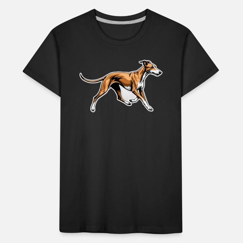 Illustration dynamique de course de lévriers T-shirt bio Premium Enfant