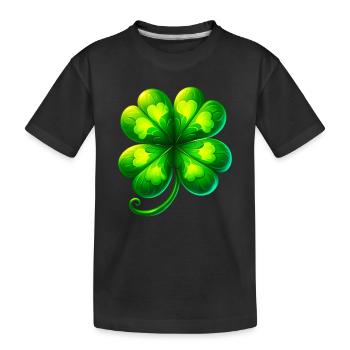 Trèfle à quatre feuilles - T-shirt bio Premium Enfant - noir - Devant