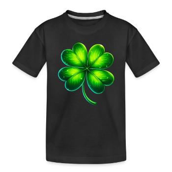 Trèfle à quatre feuilles - T-shirt bio Premium Enfant - noir - Devant