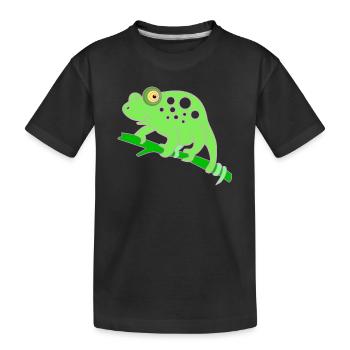 Chamaeleon tier - Kinder Premium Bio T-Shirt - Schwarz - Vorne