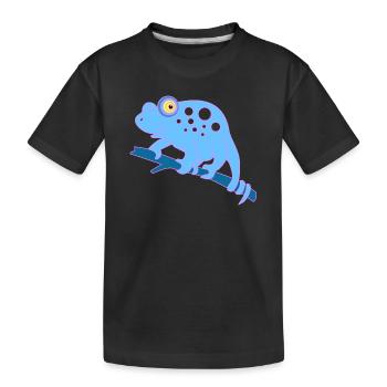 Chamaeleon tier - Kinder Premium Bio T-Shirt - Schwarz - Vorne