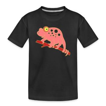Chamaeleon tier - Kinder Premium Bio T-Shirt - Schwarz - Vorne