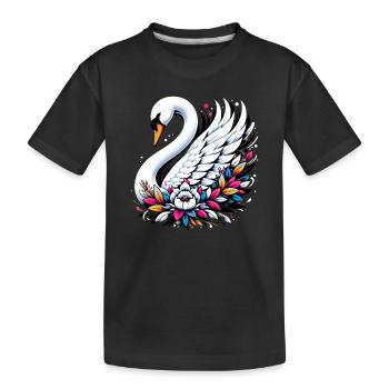 Cygne - T-shirt bio Premium Enfant - noir - Devant