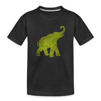 Yoga Éléphant Vert Motif Médiatation Inde om - T-shirt bio Premium Enfant - noir - Devant