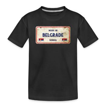 Panneau vintage Belgrade Serbia - T-shirt bio Premium Enfant - noir - Devant