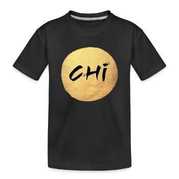 Yoga Kreis Gold Chi Namaste om Shanti deluxe Yogi - Kinder Premium Bio T-Shirt - Schwarz - Vorne