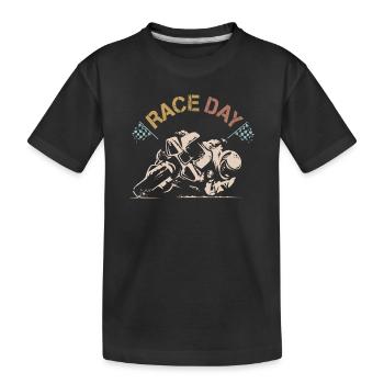 retro superbike raceday Motorrad used look Symbol - Kinder Premium Bio T-Shirt - Schwarz - Vorne