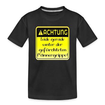 MÄNNERGRIPPE HUMOR - KRANK - Kinder Premium Bio T-Shirt - Schwarz - Vorne