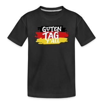 Deutschland Deutsche Flagge - Kinder Premium Bio T-Shirt - Schwarz - Vorne