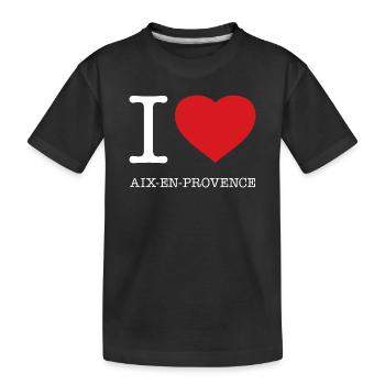 I LOVE AIX-EN-PROVENCE - Kids' Premium Organic T-Shirt - black - Front