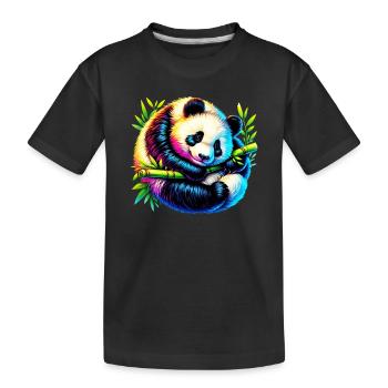 Panda - Kinder Premium Bio T-Shirt - Schwarz - Vorne