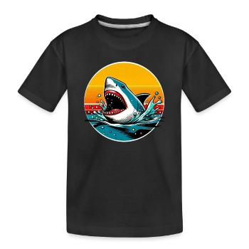 Hai - Kinder Premium Bio T-Shirt - Schwarz - Vorne
