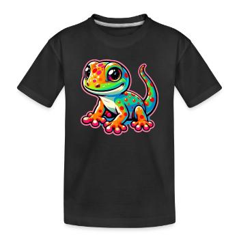 Gecko - Kinder Premium Bio T-Shirt - Schwarz - Vorne
