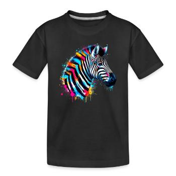 Zebra - Kinder Premium Bio T-Shirt - Schwarz - Vorne