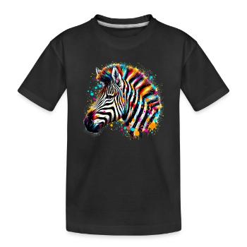 Zebra - Kinder Premium Bio T-Shirt - Schwarz - Vorne