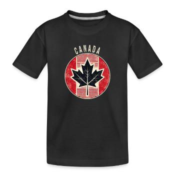 Motif de feuille d'érable du Canada - T-shirt bio Premium Enfant - noir - Devant